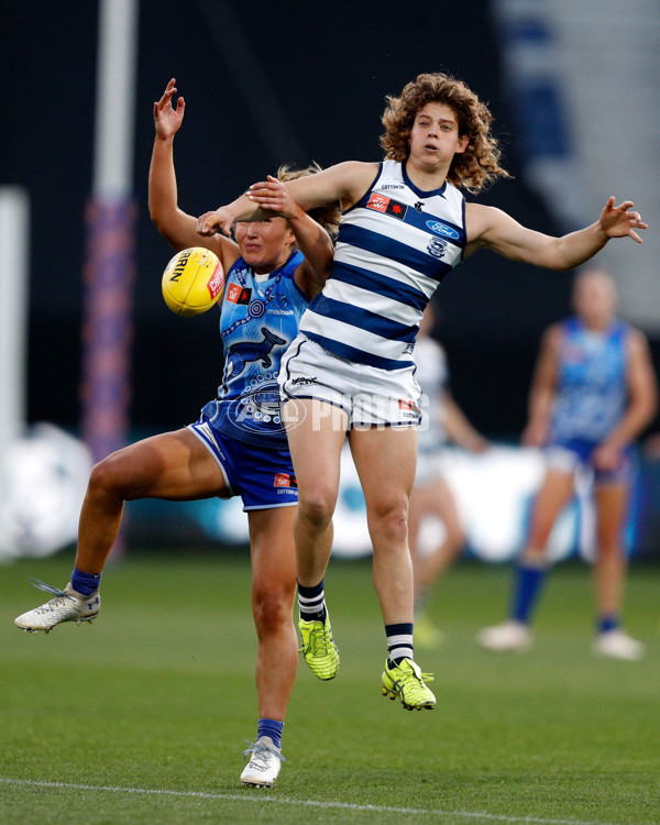 AFLW 2022 S7 First Elimination Final - Geelong v North Melbourne - A-522644