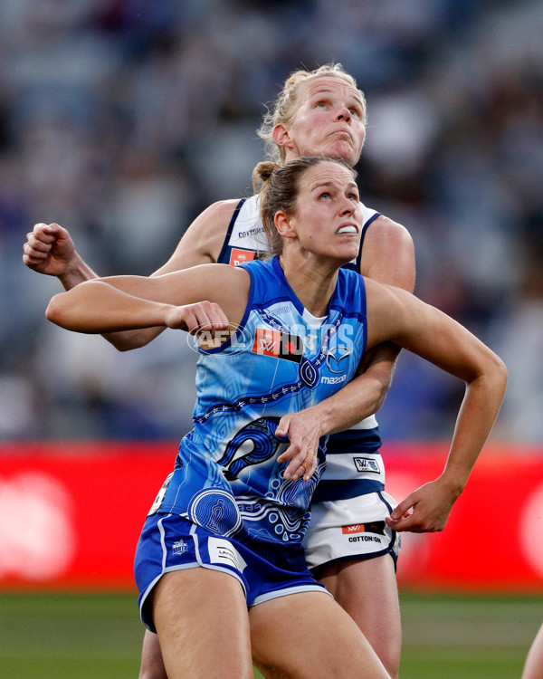 AFLW 2022 S7 First Elimination Final - Geelong v North Melbourne - A-523880