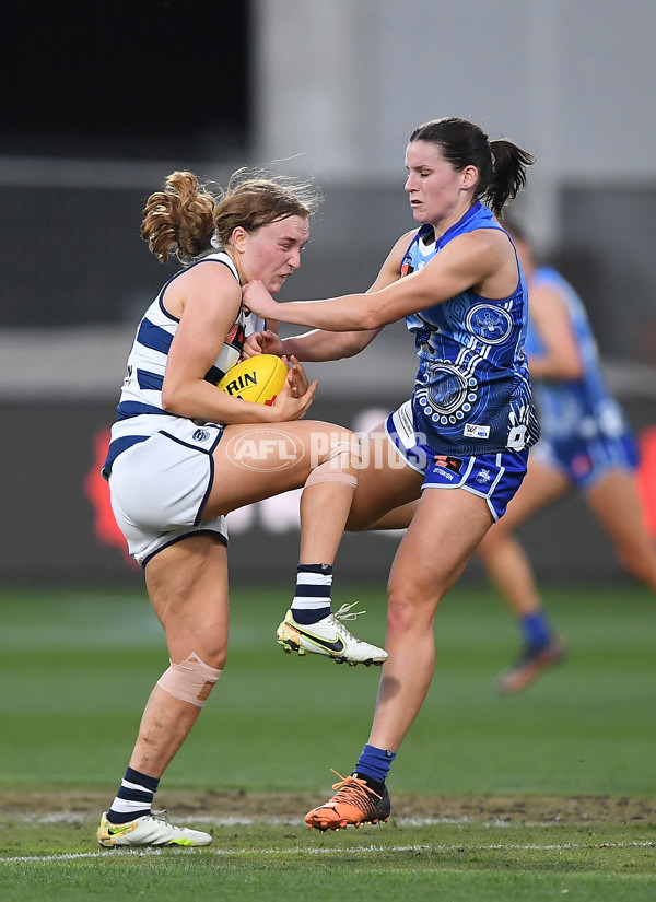 AFLW 2022 S7 First Elimination Final - Geelong v North Melbourne - A-525052