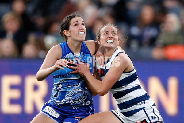 AFLW 2022 S7 First Elimination Final - Geelong v North Melbourne - A-531679